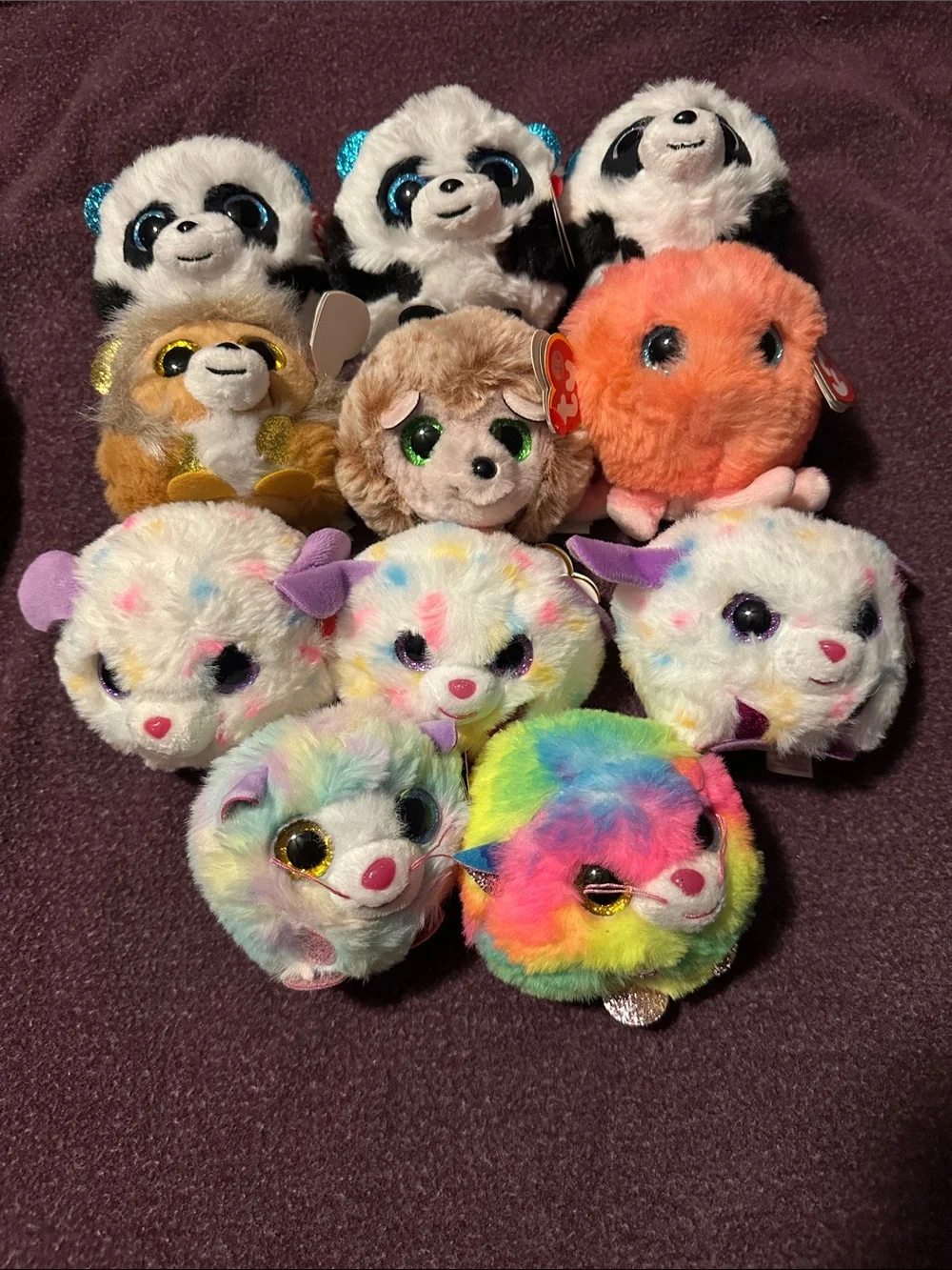 Ty Beanie Boos Assorted Small Plush Pets - Rainbow, White, Black, Pink, Brown
